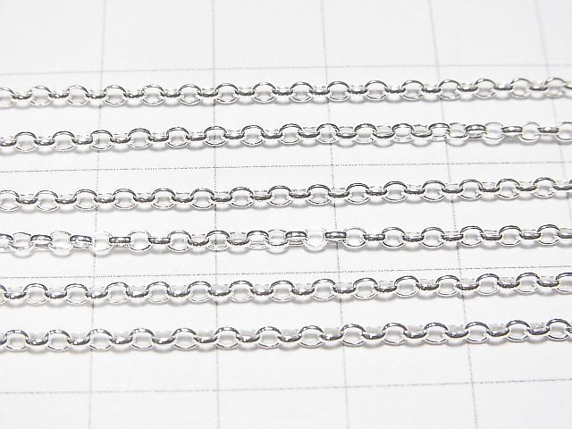 Silver925 Long Rolo Chain 1.8mm Pure Silver Finish [40cm][45cm][50cm][60cm] Necklace 1pc