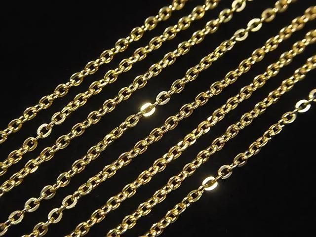 S925純銀扁十字鏈 1.3mm 18KGP 項鍊 [40cm][45cm][50cm][60cm] 1條
