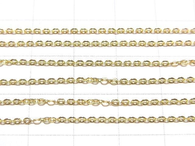 Silver925 Flat Cable Chain 1.3mm 18KGP [40cm][45cm][50cm][60cm] Necklace 1pc
