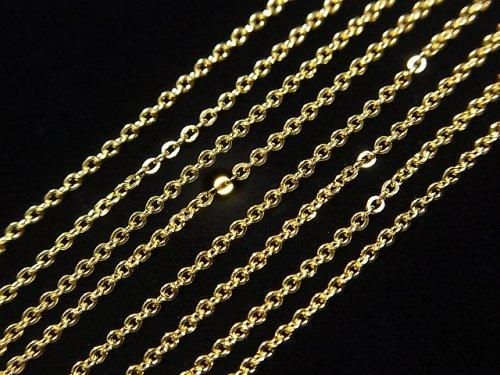 Silver 925 Flat Cable Chain 1.2mm 18KGP [40cm][45cm][50cm][60cm] Necklace 1pc