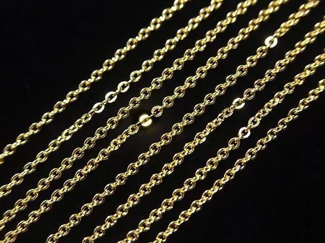 純銀925壓扁扁線鍊 1.2mm 18KGP [40cm][45cm][50cm][60cm] 項鍊 1條