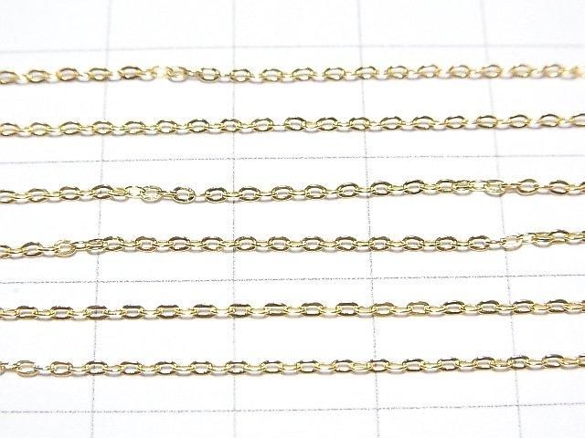 925純銀電鍍18K金扁身方格鍊1mm項鍊 [40cm][45cm][50cm][60cm] 1條