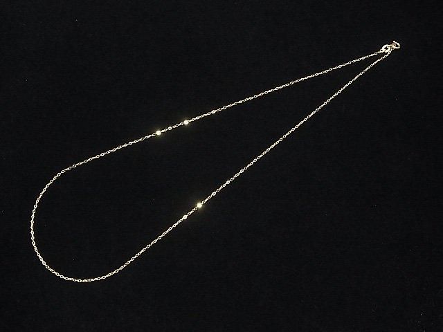 925純銀電鍍18K金扁身方格鍊1mm項鍊 [40cm][45cm][50cm][60cm] 1條