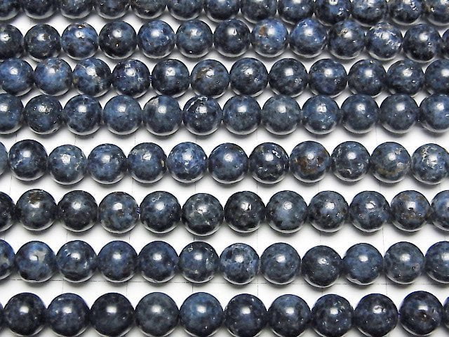 [Video] Blue Spinel Round 6.5mm half or 1strand beads (aprx.15inch/36cm)
