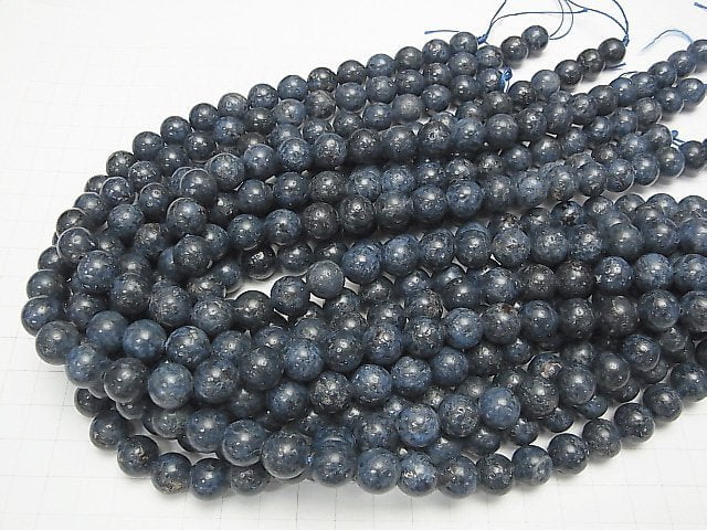 [Video] Blue Spinel Round 10mm half or 1strand beads (aprx.15inch / 37cm)