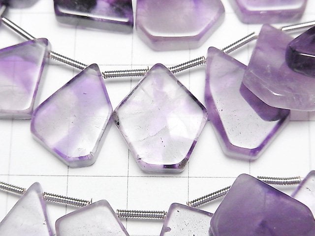 [Video]Trapiche Amethyst Rough Slice Faceted 1strand beads (aprx.7inch/18cm)