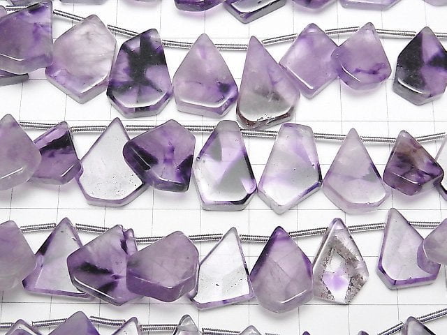 [Video]Trapiche Amethyst Rough Slice Faceted 1strand beads (aprx.7inch/18cm)