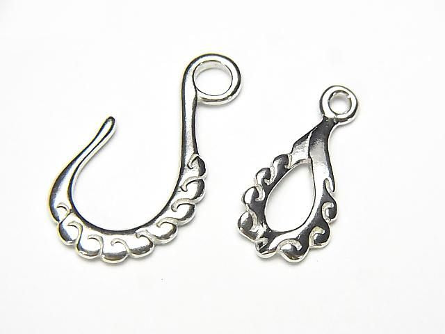 Crochet et connecteur argent 925 plaqué rhodium 1 paire