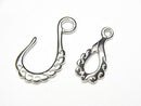 Silver925 Hook & Connector Rhodium Plated 1pair
