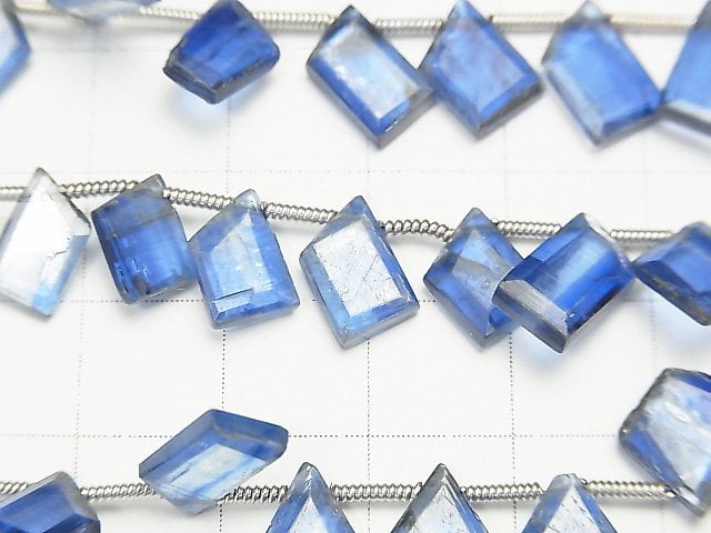 [Video] High Quality Kyanite AA++ Rough Slice Faceted 1strand beads (aprx.7inch / 18cm)