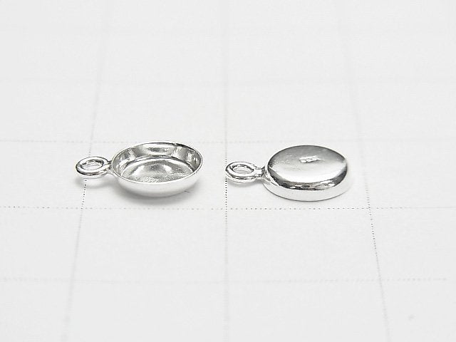 Silver925 Bezel charm 6mm Depth 1.5mm Sterling silver Finish 3pcs