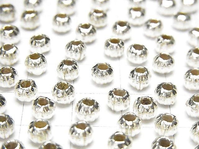 Karen Silver Line Carved Rondelle 5x5x4mm White Silver 5pcs