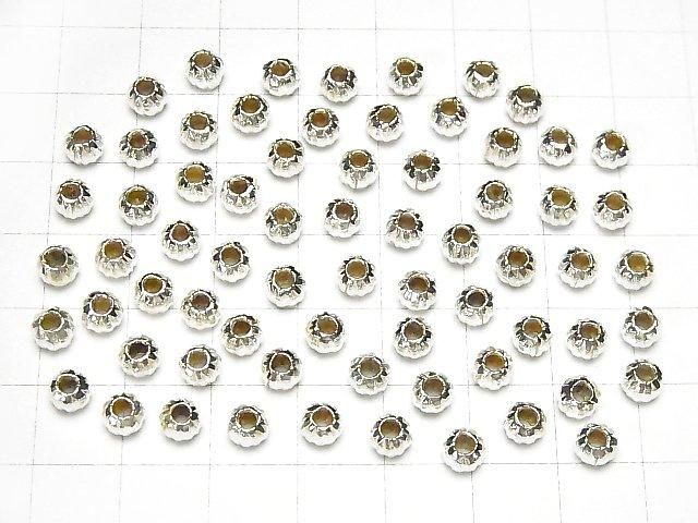Karen Silver Line Carved Rondelle 5x5x4mm White Silver 5pcs