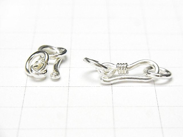 Silver925 Jump Ring with U Hook, White Silver, 1pc