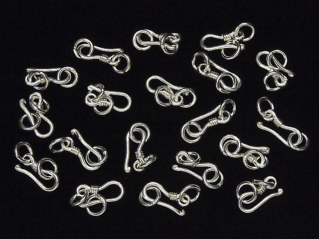 Silver925 Jump Ring with U Hook, White Silver, 1pc