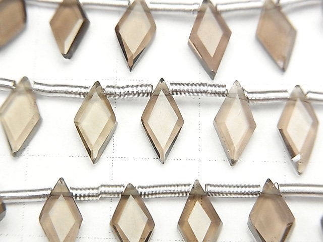 高品質煙晶 AAA 菱形 10x5mm 1串珠子 (18顆)