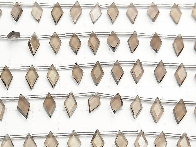 [Video] High Quality Smoky Quartz AAA Diamond Shape 10x5mm 1strand (18pcs)