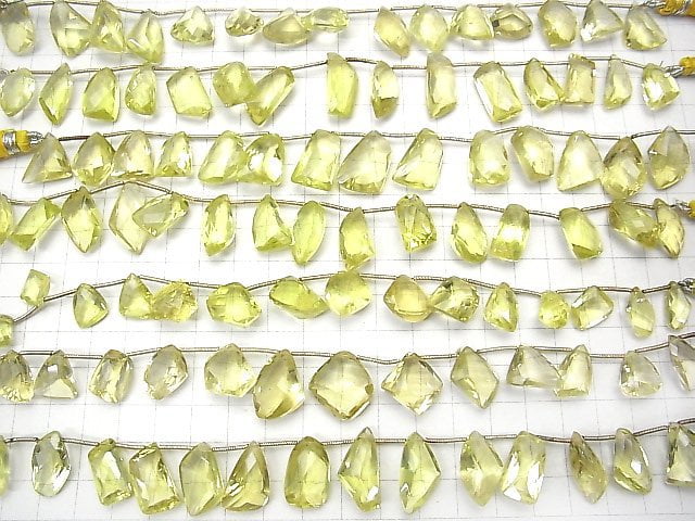 [Video] High Quality Lemon Quartz AAA- Fancy Shape Faceted 1strand beads (aprx.7inch / 17cm)