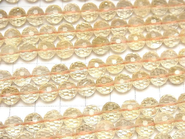 [Video] High Quality! Citrine AAA- 128Faceted Round 8mm half or 1strand beads (aprx.15inch / 36cm)