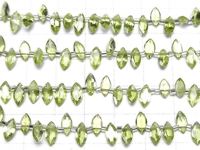 高品質橄欖石 AAA 級 - 馬眼刻面 8x4mm 半串或 1 串珠子 (28顆)
