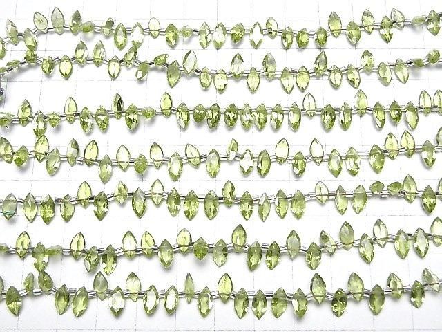 高品質橄欖石 AAA 級 - 馬眼刻面 8x4mm 半串或 1 串珠子 (28顆)