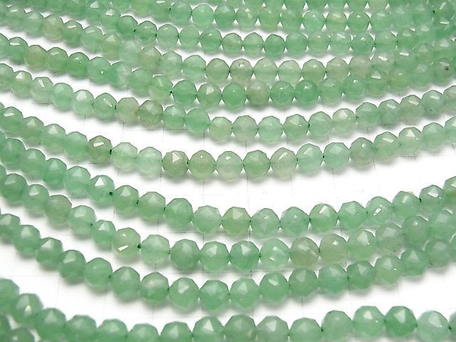 [Video]High Quality! Green Aventurine Star Faceted Round 6mm 1strand beads (aprx.15inch/36cm)