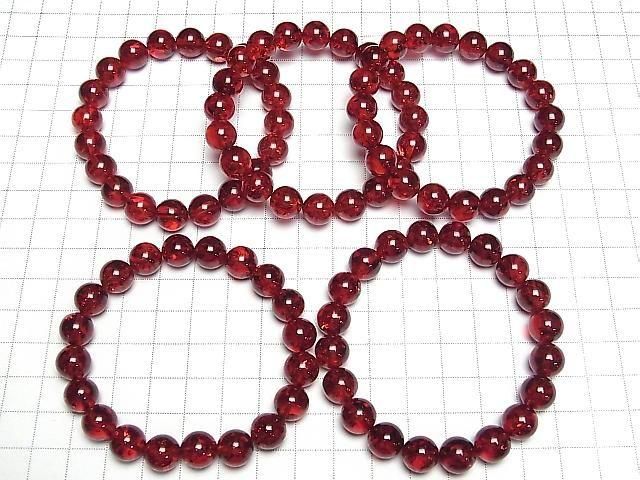 [Video] Cracked Red Amber Round 10mm Bracelet
