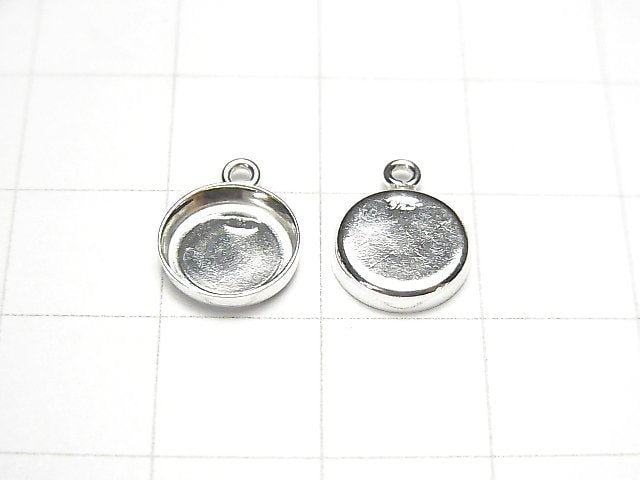 Silver925 Bezel charm 8mm, 10mm Depth 2mm Sterling silver Finish 3pcs