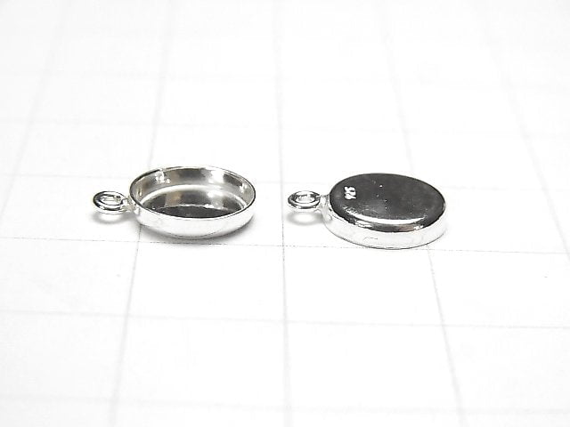 Silver925 Bezel charm 8mm, 10mm Depth 2mm Sterling silver Finish 3pcs