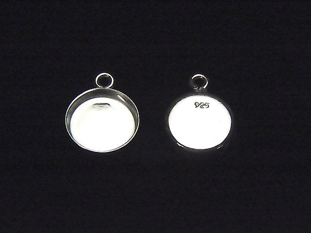 Silver925 Bezel charm 8mm, 10mm Depth 2mm Sterling silver Finish 3pcs