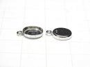 Silver925 Bezel Charm 8mm,10mm Depth 2mm Rhodium Plated 2pcs
