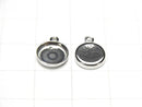 Silver925 Bezel Charm 8mm,10mm Depth 2mm Rhodium Plated 2pcs