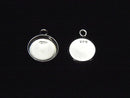 Silver925 Bezel Charm 8mm,10mm Depth 2mm Rhodium Plated 2pcs