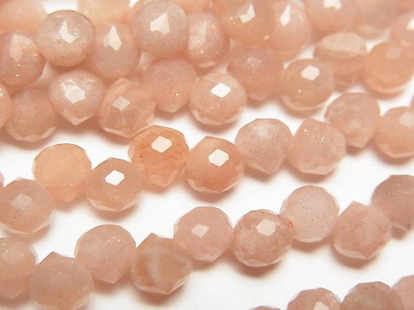 [Video]High Quality! Orange Moonstone AA+ Onion Faceted Briolette 6x6x6mm half or 1strand beads (aprx.15inch/37cm)