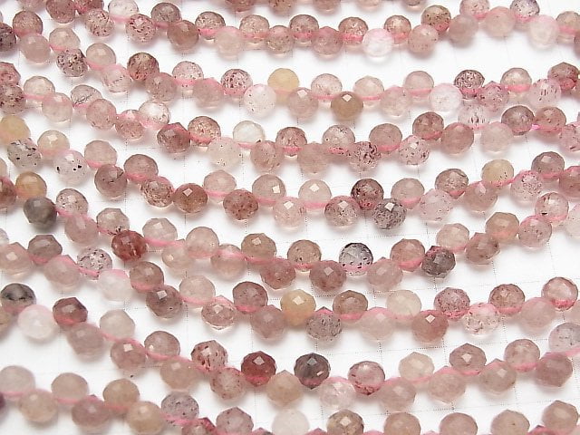 [Video] High Quality! Pink Epidote AA+ Onion Faceted Briolette 6x6x6mm 1strand beads (aprx.15inch / 37cm)