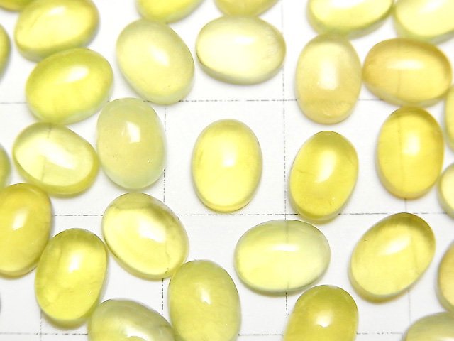 [Video] Yellow Prehnite AA++ Oval Cabochon 8x6mm 1pc