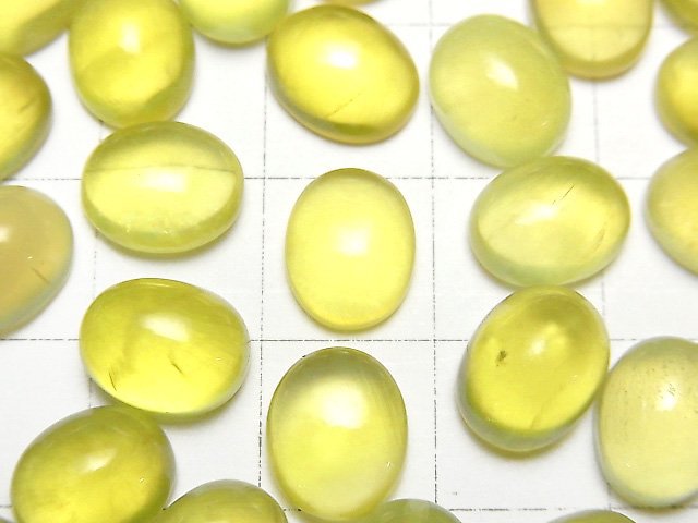 [Video] Yellow Prehnite AA++ Oval Cabochon 10x8mm 1pc