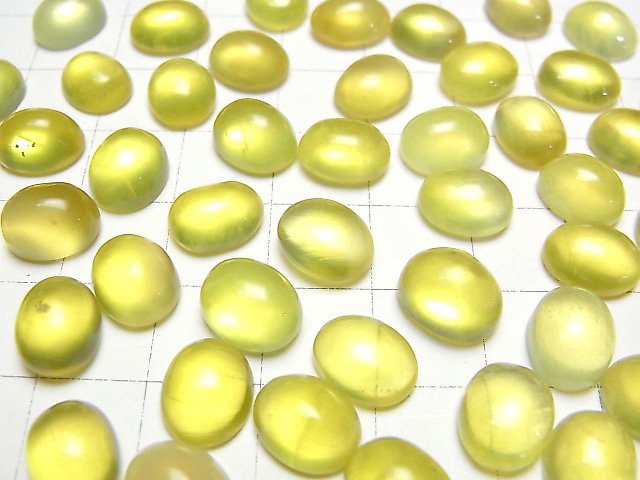 [Video] Yellow Prehnite AA++ Oval Cabochon 10x8mm 1pc