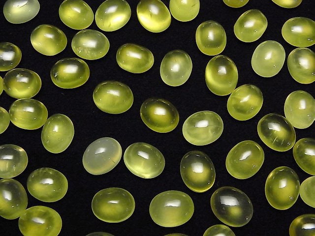 [Video] Yellow Prehnite AA++ Oval Cabochon 10x8mm 1pc