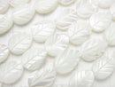 [Video] High Quality White Shell (Silver-lip Oyster) AAA White Leaf 1strand beads (aprx.15inch / 38cm)