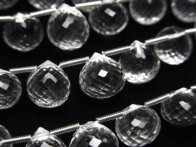 Crystal Quartz, Faceted Briolette Gemstone Beads