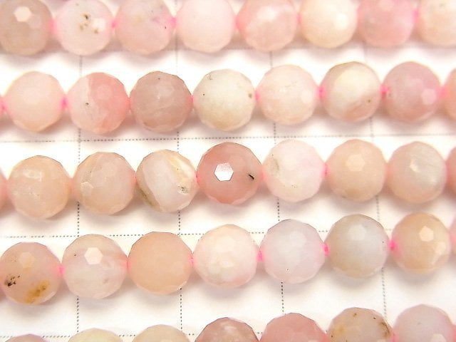 High Quality! Pink Opal AA++ 128Faceted Round 6mm 1strand beads (aprx.15inch / 37cm)