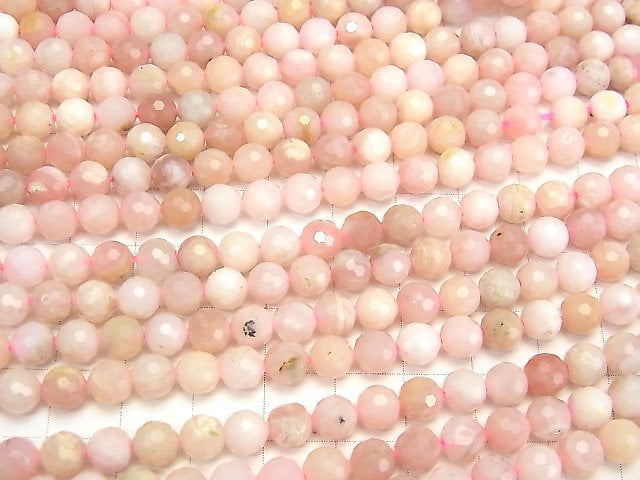 High Quality! Pink Opal AA++ 128Faceted Round 6mm 1strand beads (aprx.15inch / 37cm)