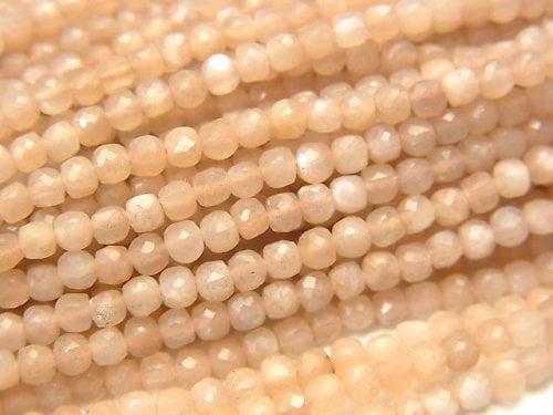 Cube, Moonstone Gemstone Beads