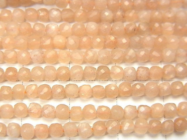 [Video] High Quality! Orange Moonstone AA++ Cube Shape 2x2x2mm 1strand beads (aprx.15inch / 37cm)