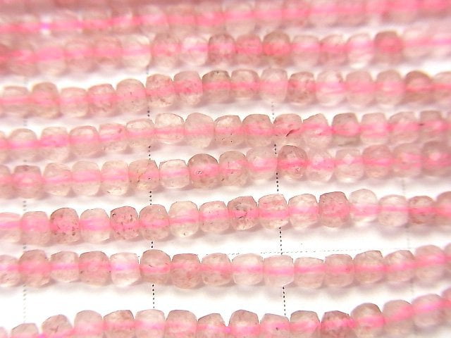 [Video] High Quality! Pink Epidote AAA- Cube Shape 2x2x2mm 1strand beads (aprx.15inch / 37cm)