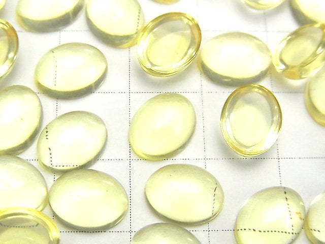 [Video] Yellow Color Amber Oval Cabochon 10x8mm 3pcs