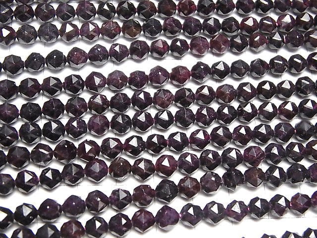 [Video] High Quality! Garnet AA Star Faceted Round 6mm 1strand beads (aprx.15inch / 37cm)