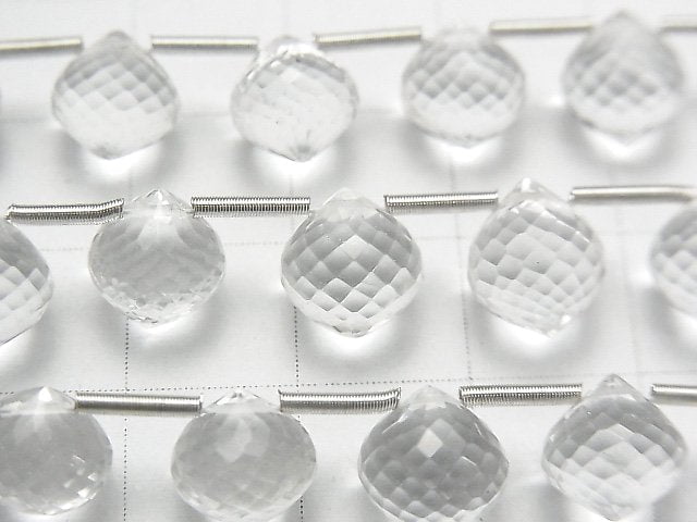 MicroCut Hochwertiger Kristall AAA Zwiebel facettierte Briolette halb oder 1strang Perlen (8 Stück)