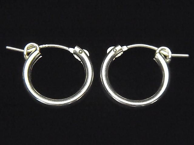 Silver 925 G Hoop Earrings [13mm] [15mm] [19mm] [22mm] [29mm] [35mm] 1 pair